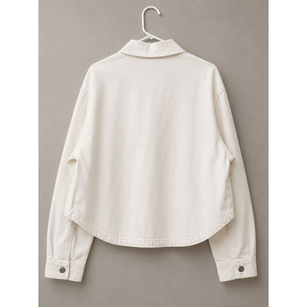 Z Supply Women's Cropped Cream Denim Jacket Sz XL - NWT - Picture 4 of 8